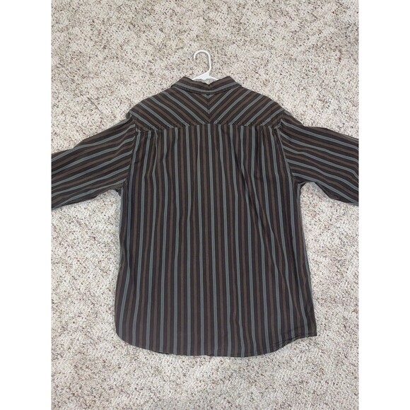 The North Face Mens Cotton LS Button Down Brown Teal Striped Casual Shirt XL - Picture 5 of 13